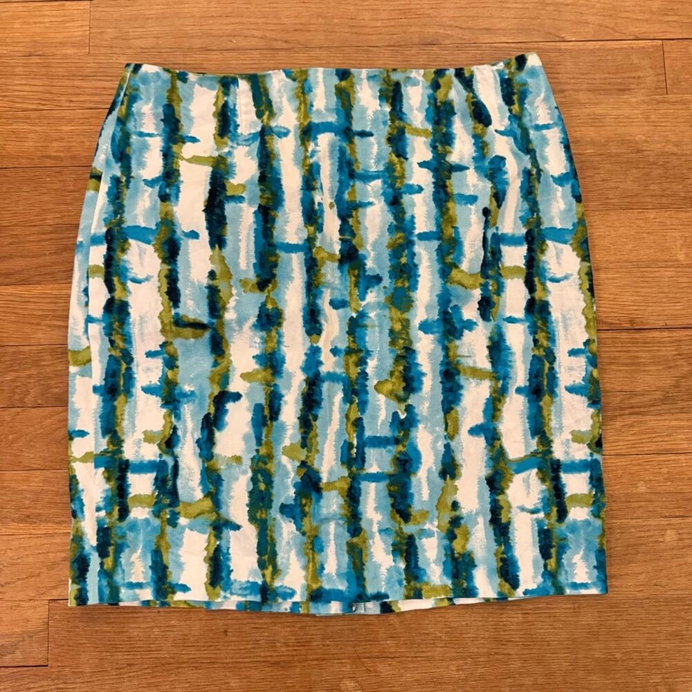 Evan Picone blue green knee length pencil skirt size 10P
 b49